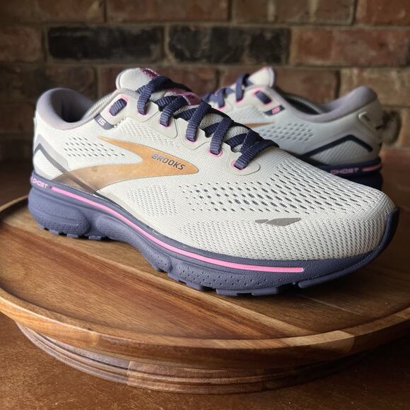 Brooks Ghost 15 Blue Pink Comfort Road Running Shoes Sneakers Women's 8.5 Wide - Picture 2 of 16